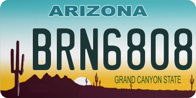AZ license plate BRN6808