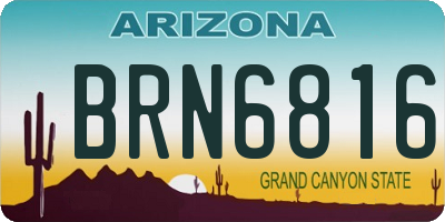 AZ license plate BRN6816