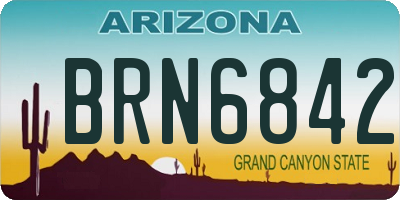 AZ license plate BRN6842