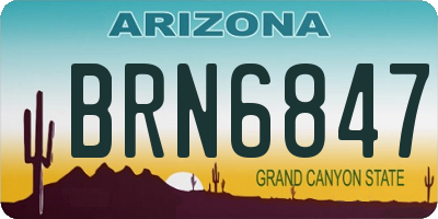 AZ license plate BRN6847