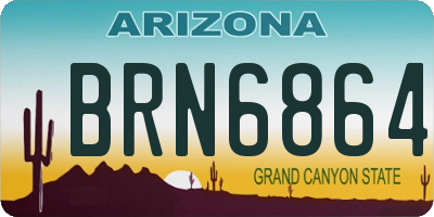 AZ license plate BRN6864