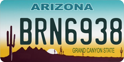 AZ license plate BRN6938
