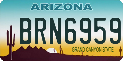 AZ license plate BRN6959