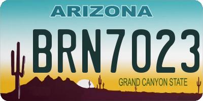 AZ license plate BRN7023
