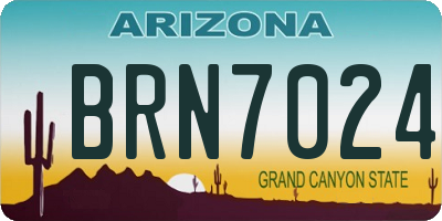 AZ license plate BRN7024