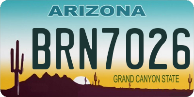 AZ license plate BRN7026