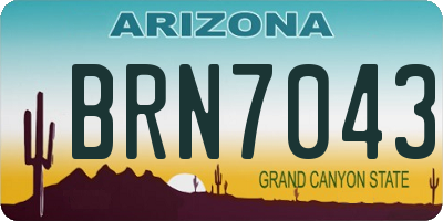 AZ license plate BRN7043