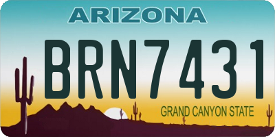 AZ license plate BRN7431