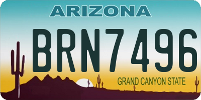 AZ license plate BRN7496