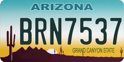 AZ license plate BRN7537