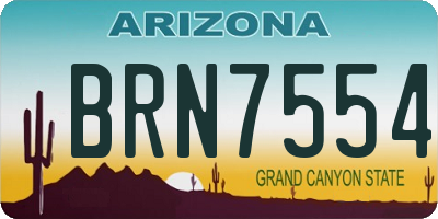 AZ license plate BRN7554