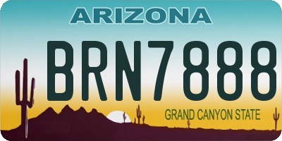 AZ license plate BRN7888