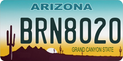 AZ license plate BRN8020