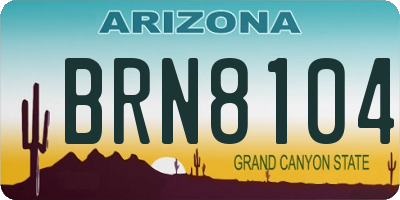 AZ license plate BRN8104