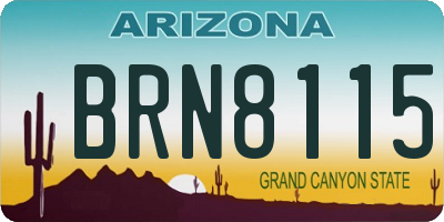 AZ license plate BRN8115