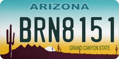 AZ license plate BRN8151