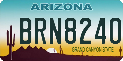 AZ license plate BRN8240
