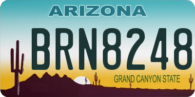 AZ license plate BRN8248