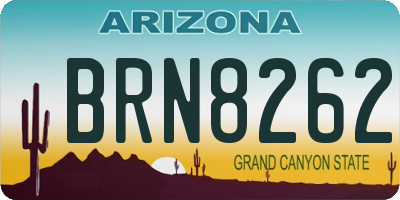 AZ license plate BRN8262