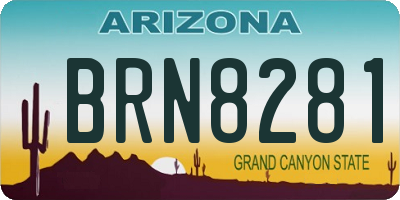 AZ license plate BRN8281