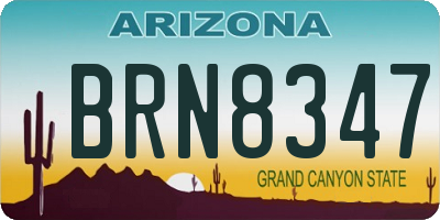 AZ license plate BRN8347