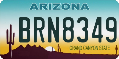 AZ license plate BRN8349