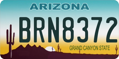 AZ license plate BRN8372