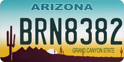 AZ license plate BRN8382