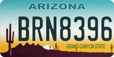 AZ license plate BRN8396
