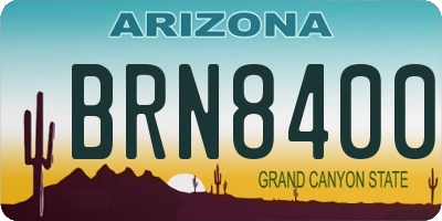 AZ license plate BRN8400