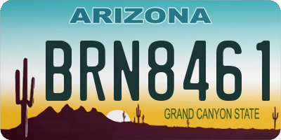 AZ license plate BRN8461