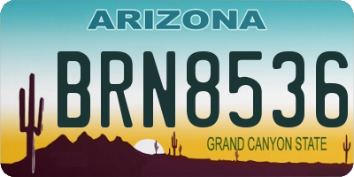 AZ license plate BRN8536
