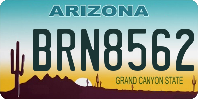 AZ license plate BRN8562
