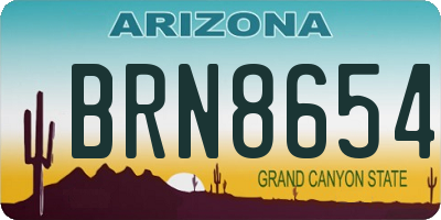 AZ license plate BRN8654