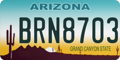 AZ license plate BRN8703