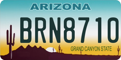 AZ license plate BRN8710