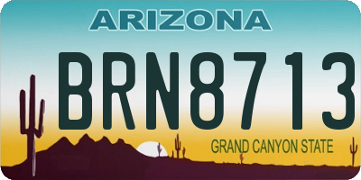 AZ license plate BRN8713