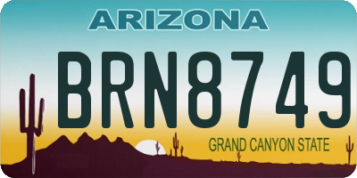 AZ license plate BRN8749
