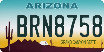 AZ license plate BRN8758