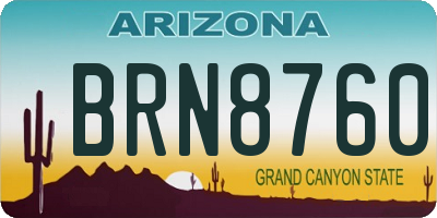 AZ license plate BRN8760