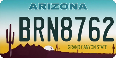 AZ license plate BRN8762