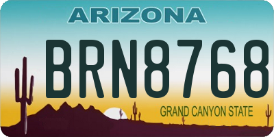 AZ license plate BRN8768