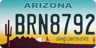 AZ license plate BRN8792