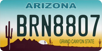 AZ license plate BRN8807