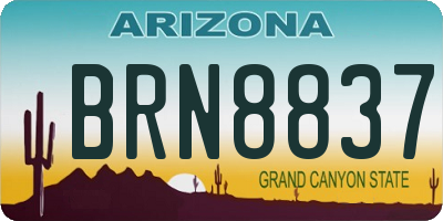 AZ license plate BRN8837