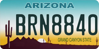 AZ license plate BRN8840