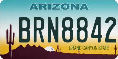AZ license plate BRN8842