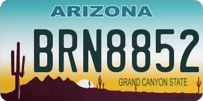 AZ license plate BRN8852