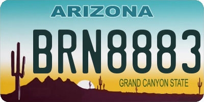 AZ license plate BRN8883