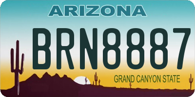AZ license plate BRN8887